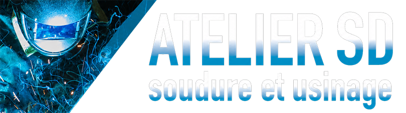 Logo Atelier SD Soudure et Usinage avec visuel de soudeur
